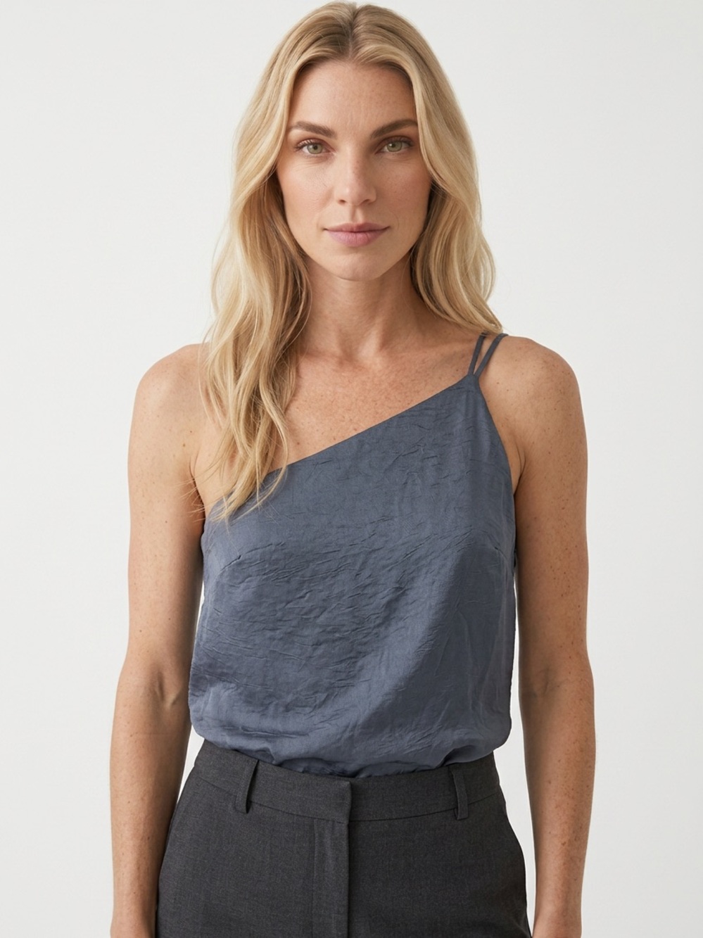 A NEW DAY | NEW Asymmetric One-Shoulder Slate Blue Tank Top Women’s Size Medium
